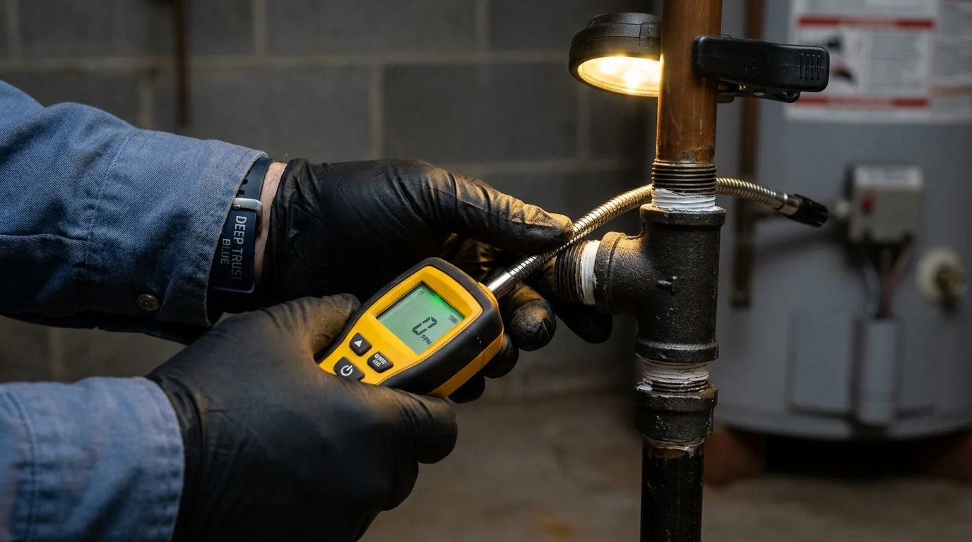 Gas leak detection with electronic sniffer by Johns Plumbing LLC in Vernon